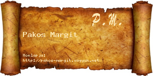 Pakos Margit névjegykártya